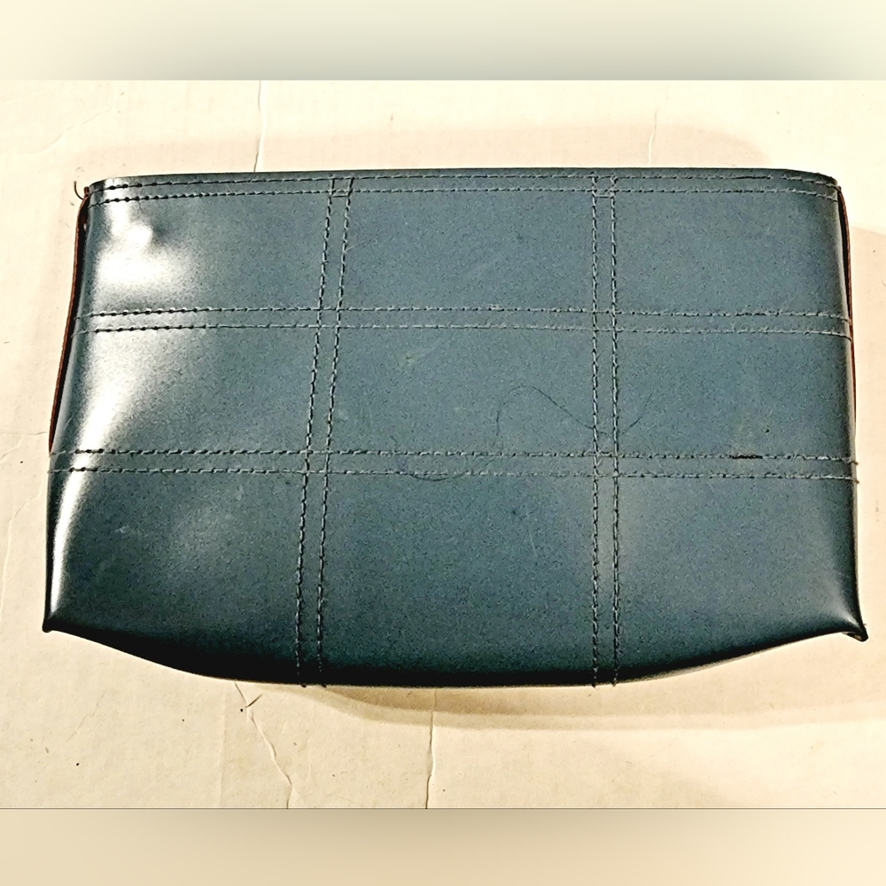 Teal blue Estee Lauder stitched makeup bag contemporary, casual,